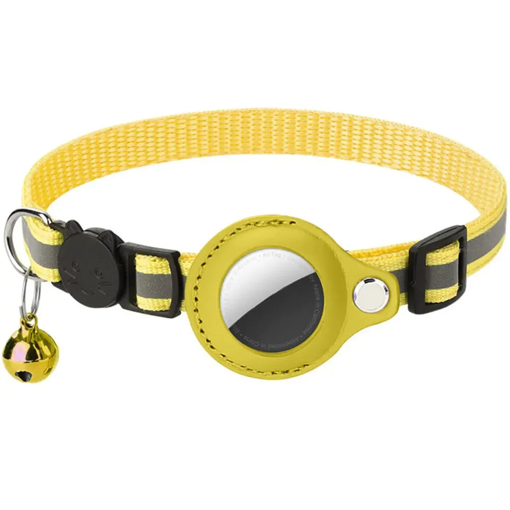 Reflective Breakaway Cat Collar with AirTag Holder – Adjustable Pet Tracker Collar