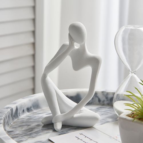 Abstract Thinker Statue – Nordic Style Art Sculpture for Modern Home Décor