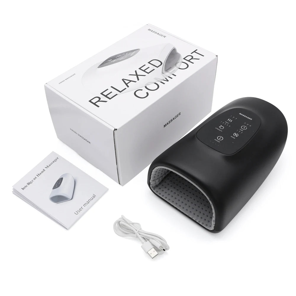 Wireless Electric Hand Massager with Compression & Heat | Rechargeable Hand Therapy Device for Relaxation & Comfort