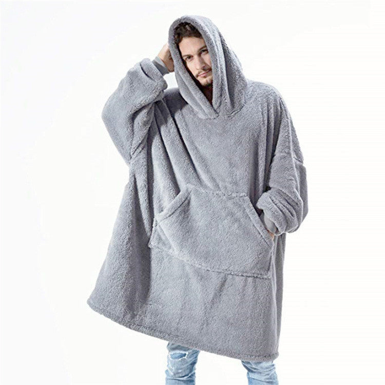 Oversized Hoodie Blanket with Plush Sherpa Lining – Wearable Blanket for Home, Travel & Lounging – Cozy Full-Body Warmth