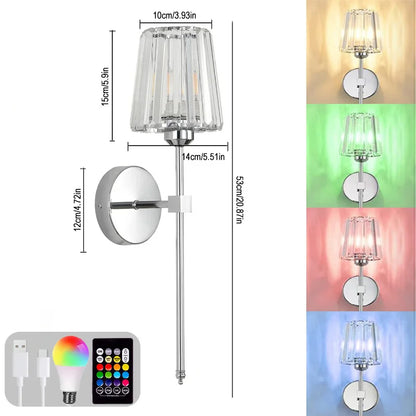 LED RGB Rechargeable Wall Lamp – Touch Control Ambient Light for Bedroom & Living Room – Adjustable Mood Lighting