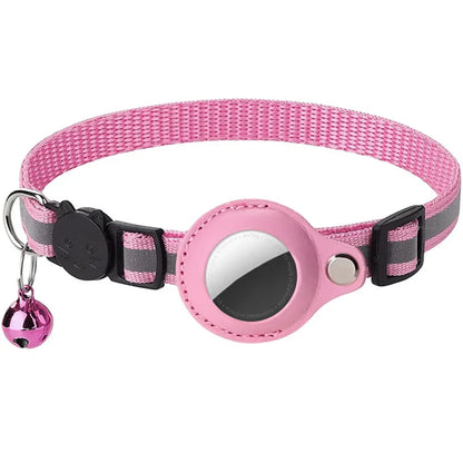 Reflective Breakaway Cat Collar with AirTag Holder – Adjustable Pet Tracker Collar