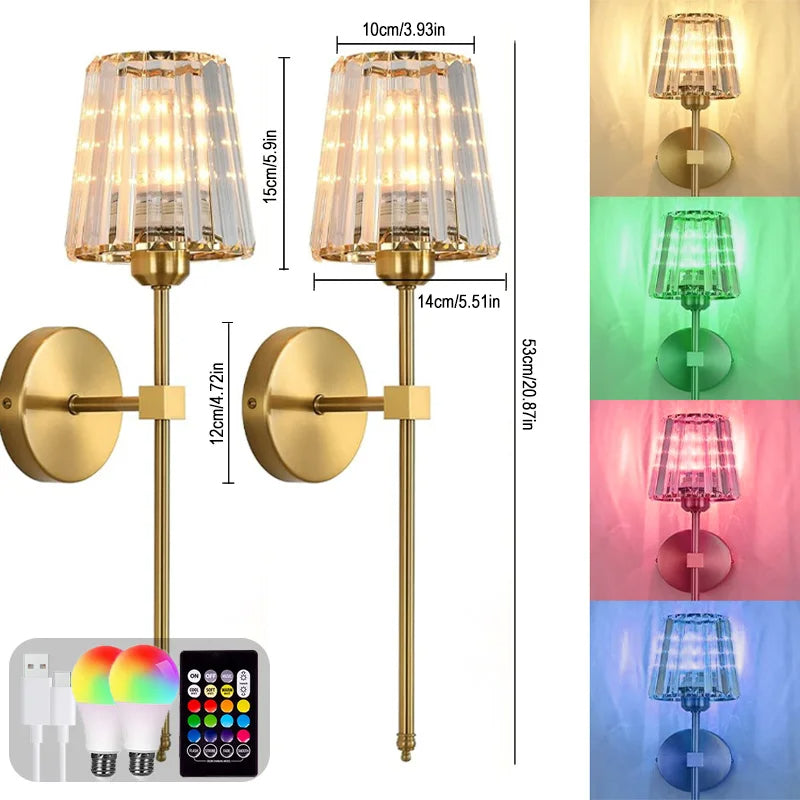LED RGB Rechargeable Wall Lamp – Touch Control Ambient Light for Bedroom & Living Room – Adjustable Mood Lighting