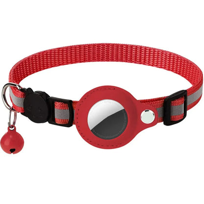 Reflective Breakaway Cat Collar with AirTag Holder – Adjustable Pet Tracker Collar