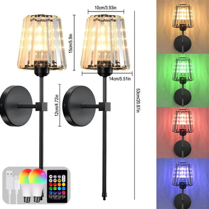 LED RGB Rechargeable Wall Lamp – Touch Control Ambient Light for Bedroom & Living Room – Adjustable Mood Lighting