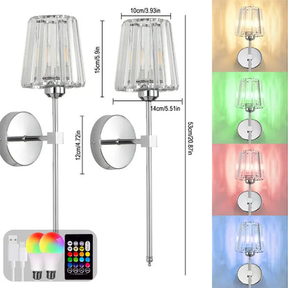 LED RGB Rechargeable Wall Lamp – Touch Control Ambient Light for Bedroom & Living Room – Adjustable Mood Lighting