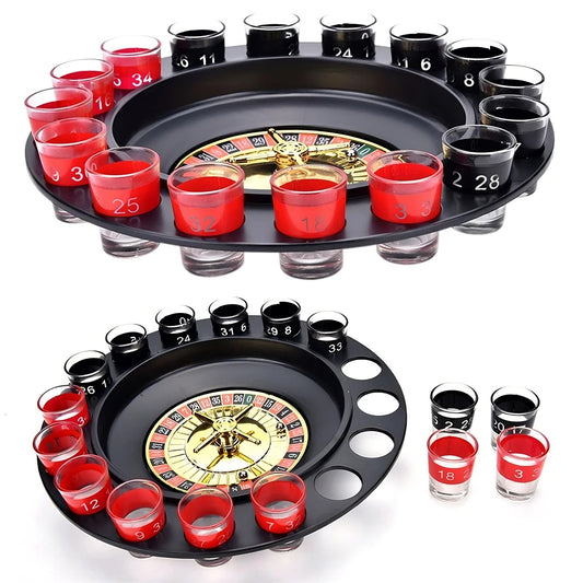 Shot Roulette Drinking Game Set – Spinning Wheel Party Game for Home Bars & Gatherings – Fun Group Entertainment