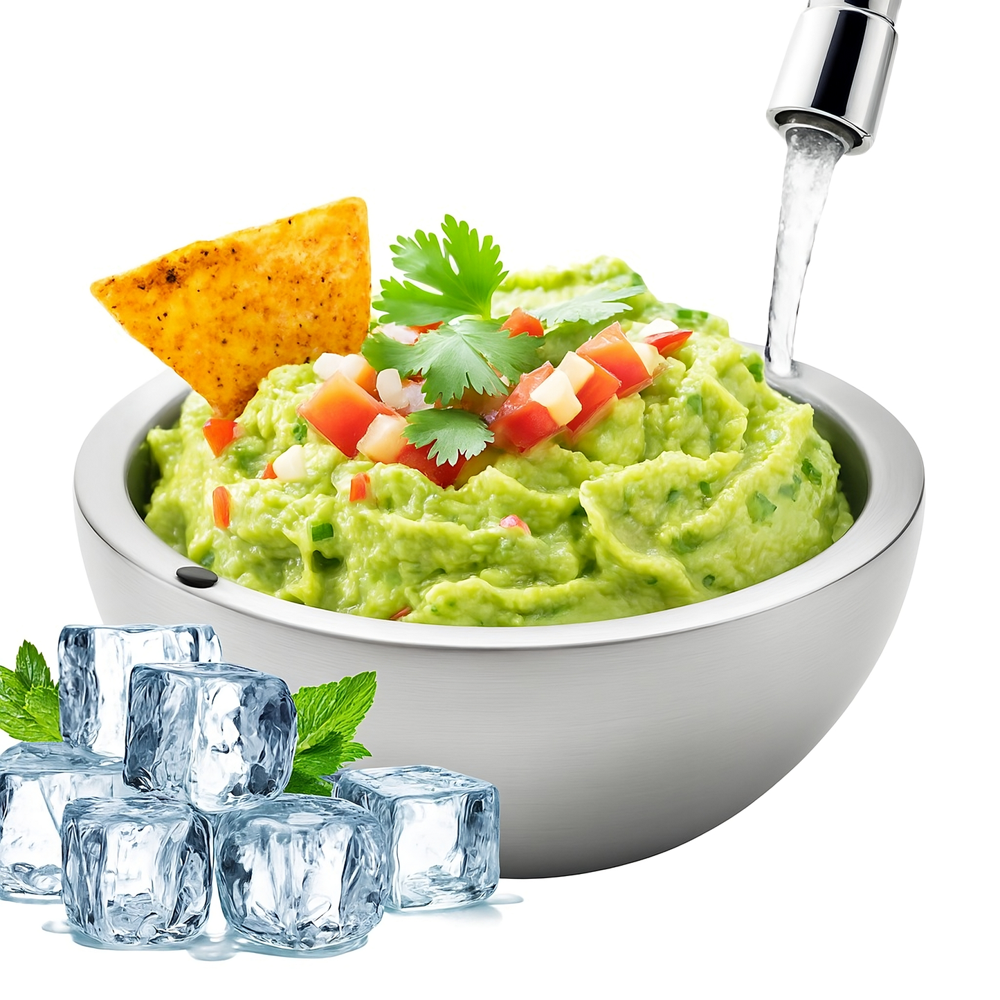 Stainless Steel Cooling Bowl – Double Wall Chilling Bowl for Food & Drink Preparation