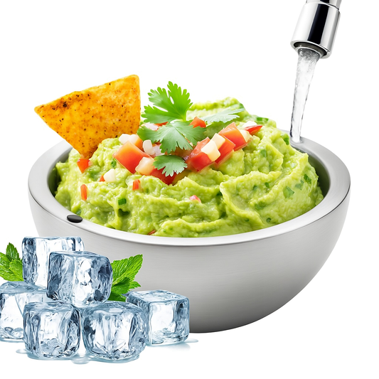 Stainless Steel Cooling Bowl – Double Wall Chilling Bowl for Food & Drink Preparation