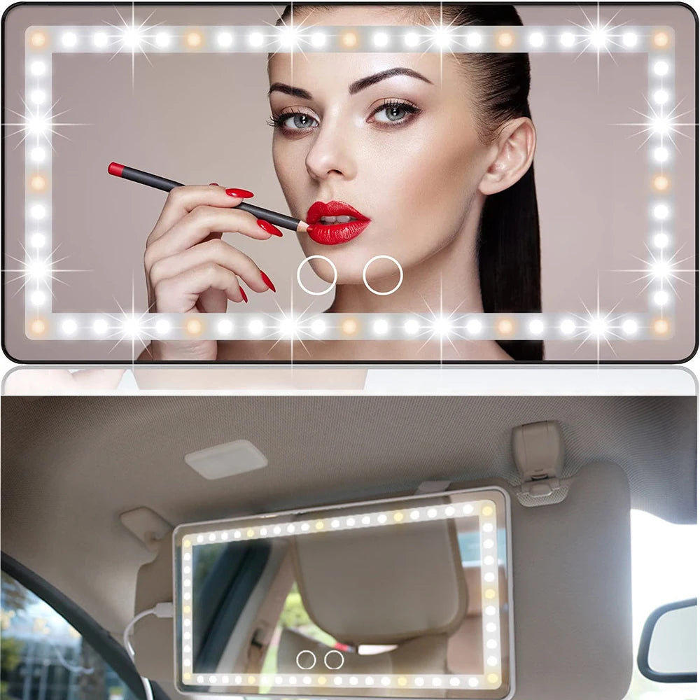 Car Makeup Mirror – Adjustable LED Vanity Mirror for Vehicles & Travel
