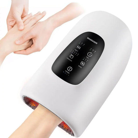 Wireless Electric Hand Massager with Compression & Heat | Rechargeable Hand Therapy Device for Relaxation & Comfort