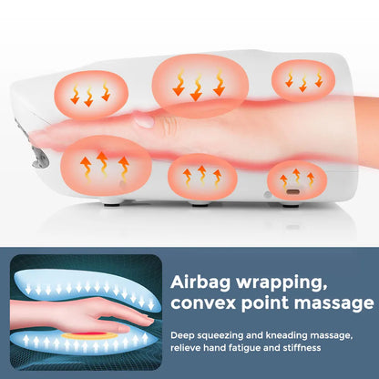 Wireless Electric Hand Massager with Compression & Heat | Rechargeable Hand Therapy Device for Relaxation & Comfort