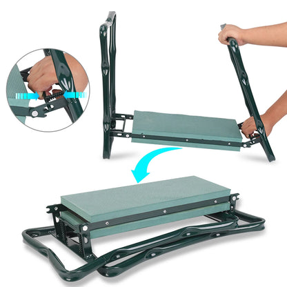 Garden Kneeler Folding Chair – 2-in-1 Kneeling Bench with Soft Cushion for Gardening – Comfortable Support