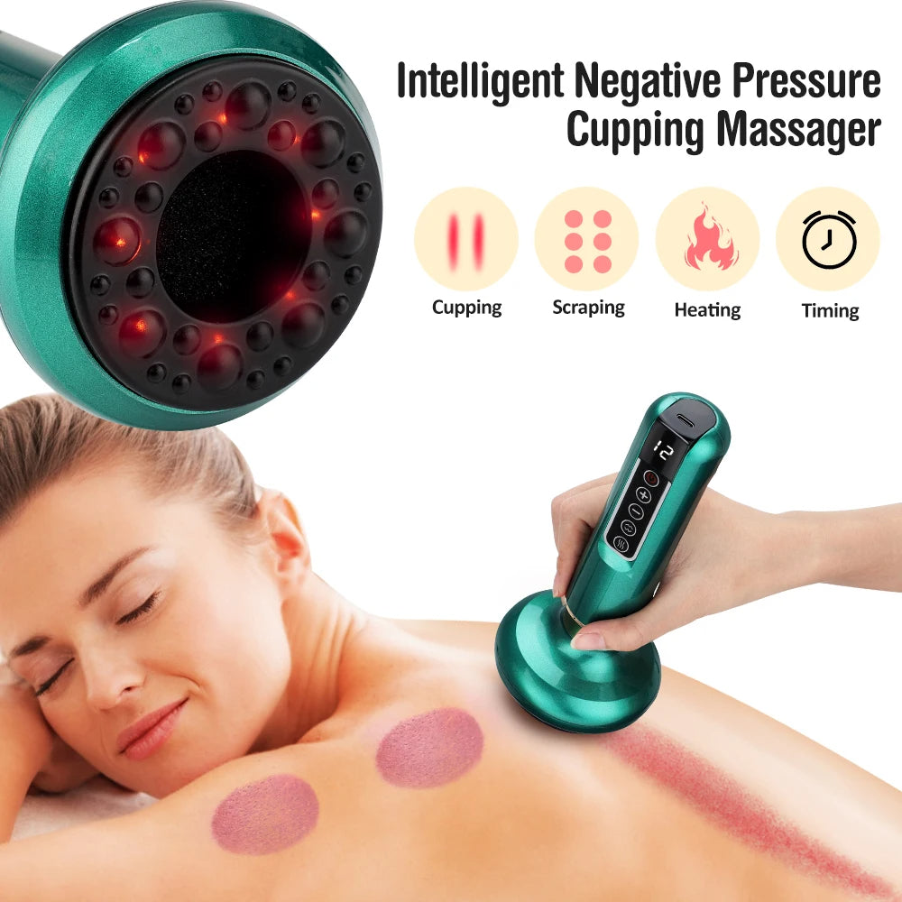 Intelligent Infrared Cupping Massager – Electric Handheld Therapy Device for Home & Office – Relieves Muscle Tension & Promotes Relaxation