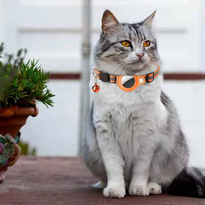 Reflective Breakaway Cat Collar with AirTag Holder – Adjustable Pet Tracker Collar