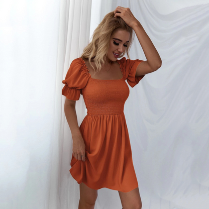 Women’s Square Neck A-Line Dress – Lightweight & Flowy – Casual, Party & Work Wear – Comfortable Everyday Style
