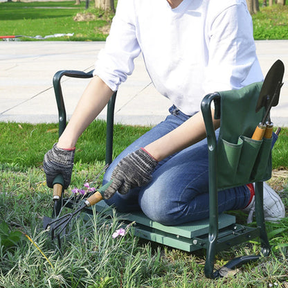 Garden Kneeler Folding Chair – 2-in-1 Kneeling Bench with Soft Cushion for Gardening – Comfortable Support