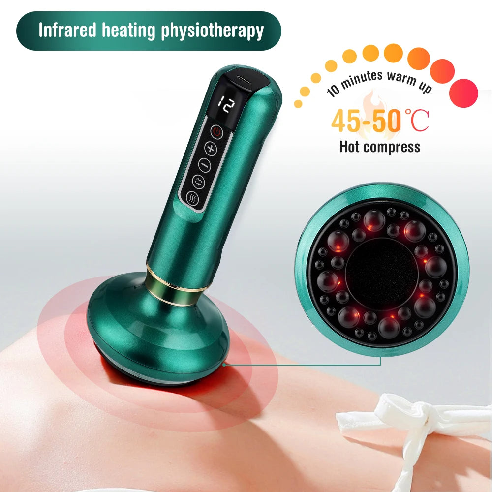 Intelligent Infrared Cupping Massager – Electric Handheld Therapy Device for Home & Office – Relieves Muscle Tension & Promotes Relaxation