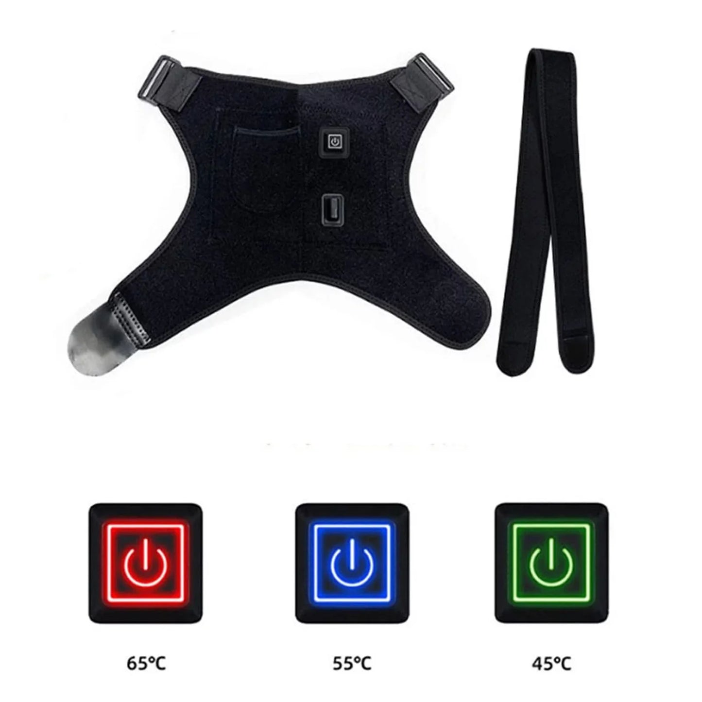 USB Heated Shoulder Brace – Adjustable Warm Compression Support for Sports & Daily Wear – Comfortable Shoulder Support