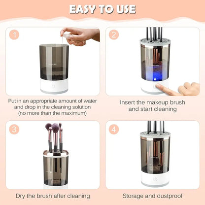 Automatic Electric Makeup Brush Cleaner – 3-in-1 Cosmetic Brush Washer & Dryer