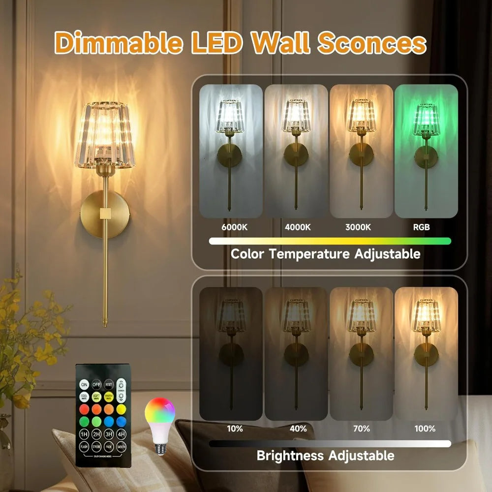 LED RGB Rechargeable Wall Lamp – Touch Control Ambient Light for Bedroom & Living Room – Adjustable Mood Lighting