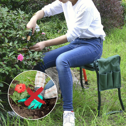 Garden Kneeler Folding Chair – 2-in-1 Kneeling Bench with Soft Cushion for Gardening – Comfortable Support