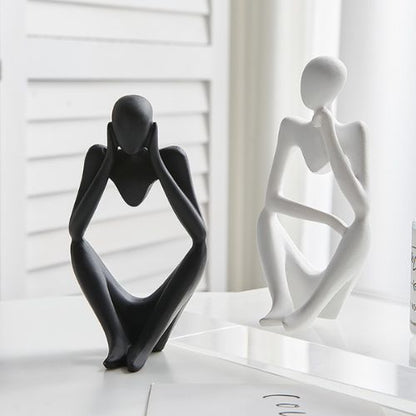 Abstract Thinker Statue – Nordic Style Art Sculpture for Modern Home Décor