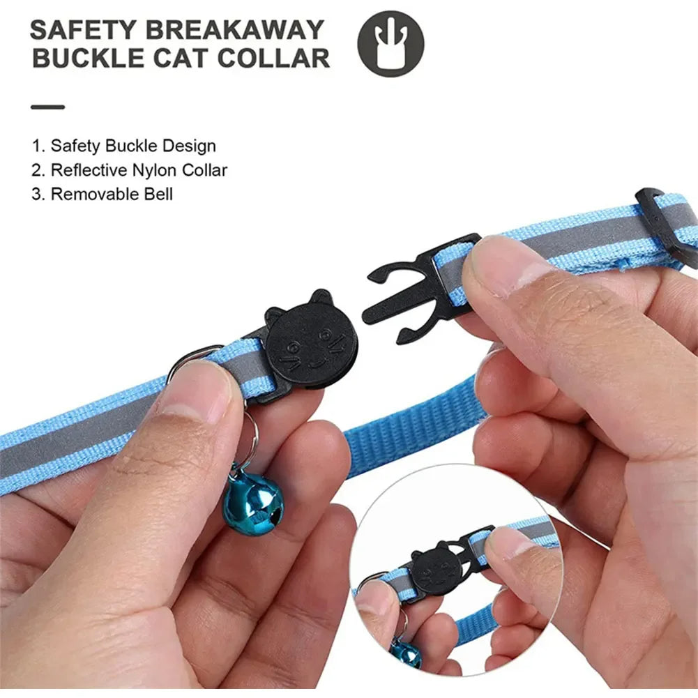 Reflective Breakaway Cat Collar with AirTag Holder – Adjustable Pet Tracker Collar