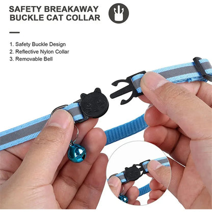 Reflective Breakaway Cat Collar with AirTag Holder – Adjustable Pet Tracker Collar