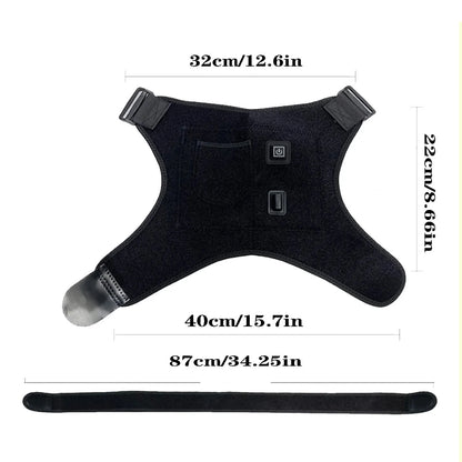 USB Heated Shoulder Brace – Adjustable Warm Compression Support for Sports & Daily Wear – Comfortable Shoulder Support