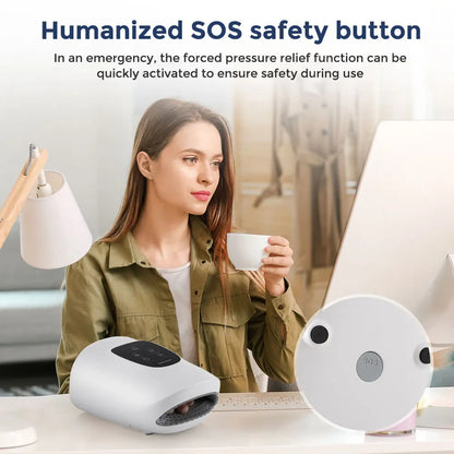 Wireless Electric Hand Massager with Compression & Heat | Rechargeable Hand Therapy Device for Relaxation & Comfort