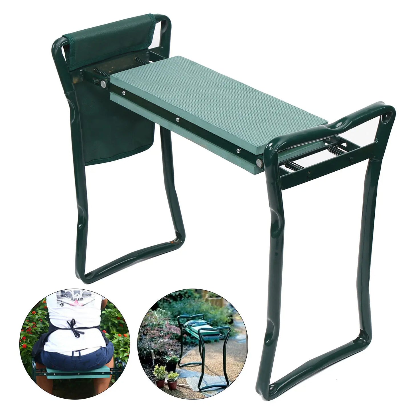 Garden Kneeler Folding Chair – 2-in-1 Kneeling Bench with Soft Cushion for Gardening – Comfortable Support
