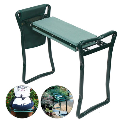 Garden Kneeler Folding Chair – 2-in-1 Kneeling Bench with Soft Cushion for Gardening – Comfortable Support