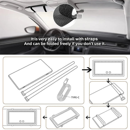 Car Makeup Mirror – Adjustable LED Vanity Mirror for Vehicles & Travel