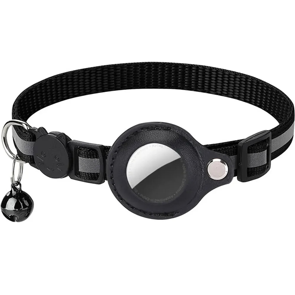 Reflective Breakaway Cat Collar with AirTag Holder – Adjustable Pet Tracker Collar