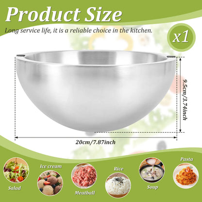 Stainless Steel Cooling Bowl – Double Wall Chilling Bowl for Food & Drink Preparation