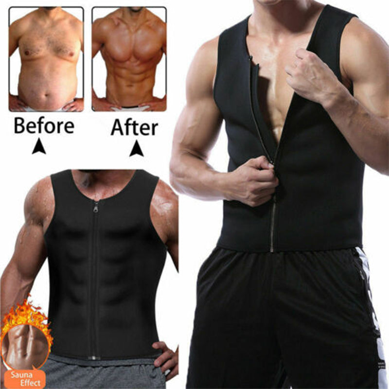 Men’s Neoprene Waist Trainer Vest – Adjustable Workout Body Shaper for Gym & Fitness Support