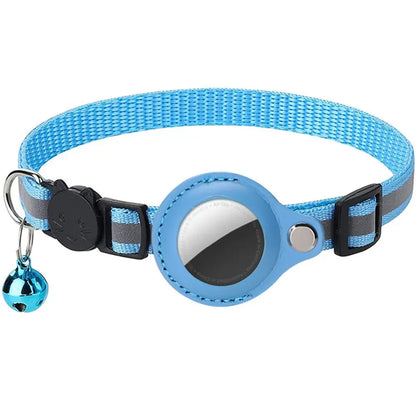 Reflective Breakaway Cat Collar with AirTag Holder – Adjustable Pet Tracker Collar