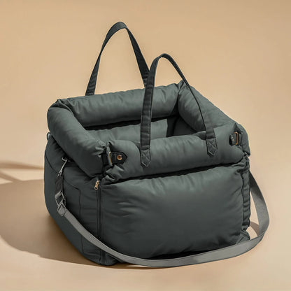 Dog Car Seat Bed with Safety Buckle – Cozy Travel Pet Booster for Cars & SUVs – Secure Comfort on the Go