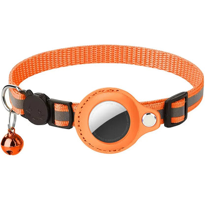 Reflective Breakaway Cat Collar with AirTag Holder – Adjustable Pet Tracker Collar
