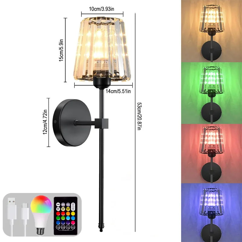 LED RGB Rechargeable Wall Lamp – Touch Control Ambient Light for Bedroom & Living Room – Adjustable Mood Lighting