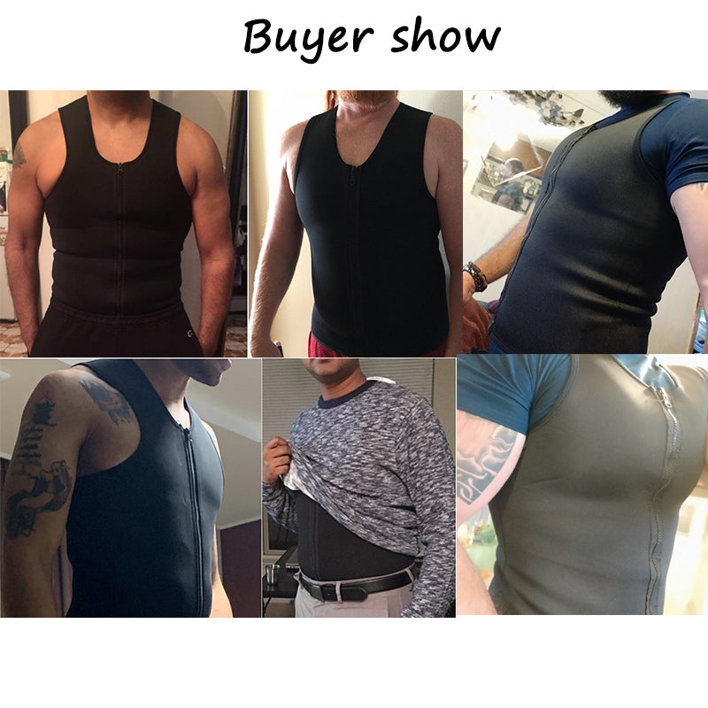 Men’s Neoprene Waist Trainer Vest – Adjustable Workout Body Shaper for Gym & Fitness Support