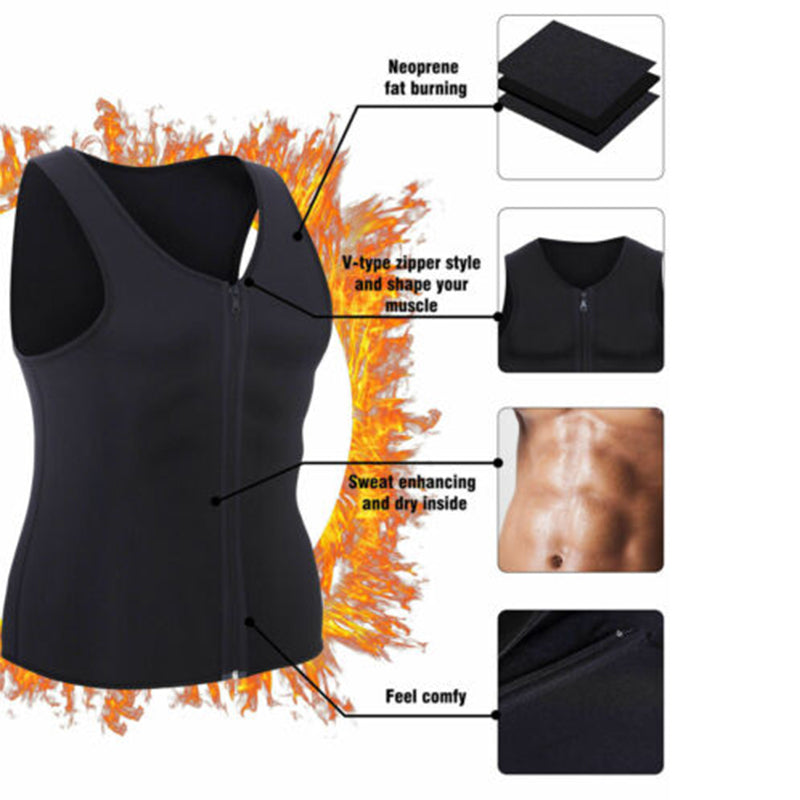 Men’s Neoprene Waist Trainer Vest – Adjustable Workout Body Shaper for Gym & Fitness Support