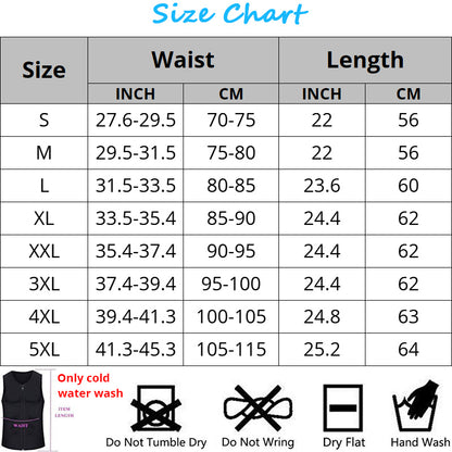 Men’s Neoprene Waist Trainer Vest – Adjustable Workout Body Shaper for Gym & Fitness Support