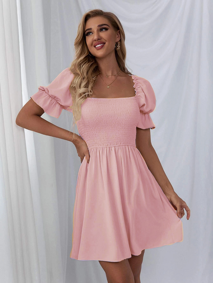 Women’s Square Neck A-Line Dress – Lightweight & Flowy – Casual, Party & Work Wear – Comfortable Everyday Style